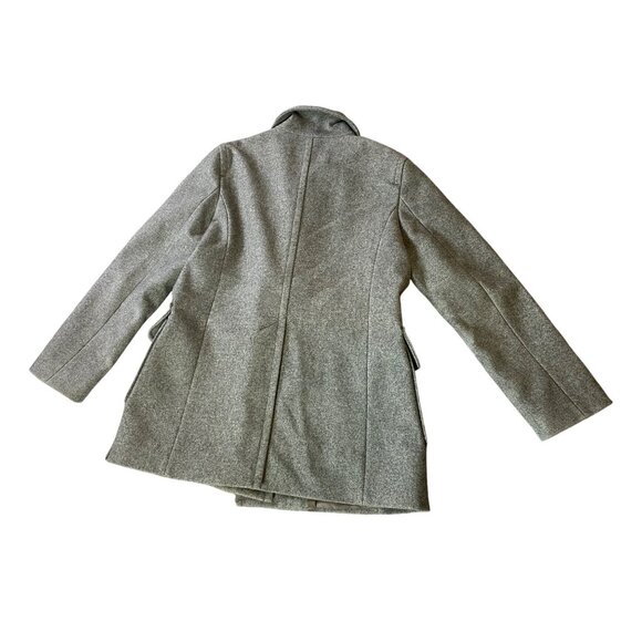 Benetton Womens Wool Blend Gray Peacoat Made In Italy Large - Picture 2 of 13